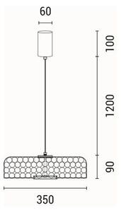 LED Lustr na lanku PERFORATO LED/10W/230V 3000K zlatá pr. 35 cm