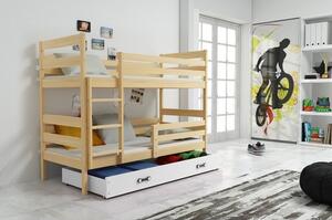 Dětská patrová postel ERYK 160x80 cm Bílá Borovice