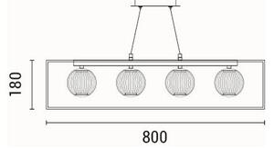 LED Lustr na lanku BOX LED/14W/230V 3000K