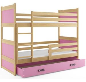 Dětská patrová postel RICO 200x90 cm Ružové Borovice