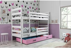 Dětská patrová postel ERYK 190x80 cm Ružové Bílá