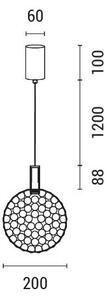 LED Lustr na lanku PERFORATO LED/6,3W/230V 3000K lesklý chrom pr. 20 cm