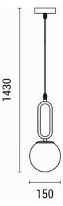 Lustr na lanku ORBA 1xE27/40W/230V mosaz