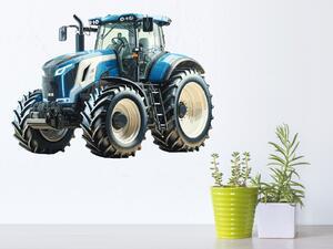 Modrobílý traktor arch 100 x 72 cm