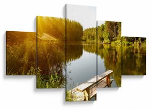 Obraz - Jezero u lesa (125x70 cm)