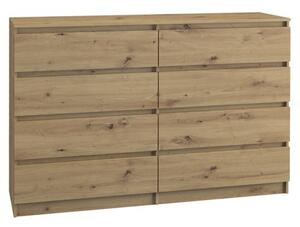 Komoda 8 šuplíků Malva 140 cm dub artisan