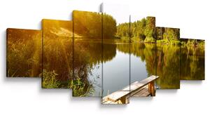 Obraz - Jezero u lesa (210x100 cm)