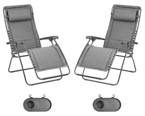Zvýhodněná sada: 2 relaxační křesla Lafuma RSXA Clip LightComfort vel. standard šedá Ombre