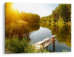 Obraz - Jezero u lesa (70x50 cm)