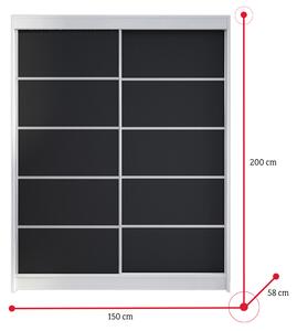 Šatní skříň LAMINO IV, 150x200x58, bílá/sonoma
