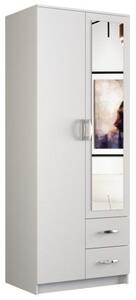 Šatní skříň Romana se zrcadlem 80 cm bilá