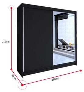Šatní skříň STALIN I, 180x215x58, bílá/černá