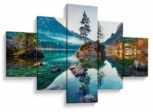 Obraz - Jezero Hintersee, Bavorské Alpy, Rakousko (125x70 cm)