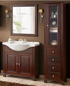 Comad Retro 65 koupelnová sestava vč. keramického umyvadla, zrcadla a vysoké skříňky