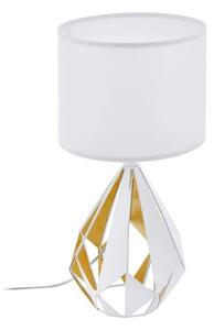Eglo Vintage 43078 CARLTON 5 Stolní lampa E27 1X60W bílá, zlatá / bílá