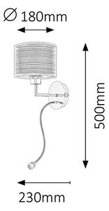 Rabalux 2629 ANASTASIA nástěnné svítidlo 1xE27 + LED 1W=85lm 4000K hnědé
