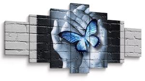 Obraz - Motýl na zdi (210x100 cm)