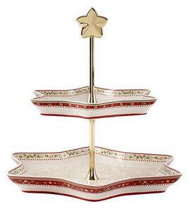 Etažér, cesmína, 34 cm Winter Bakery Delight Villeroy & Boch (Barva bílá + červená)