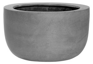 Pottery Pots Venkovní květináč kulatý Sunny L, Grey (barva šedá), kolekce Natural, kompozit Fiberstone, průměr 45 cm x v 27 cm, objem cca 36 l