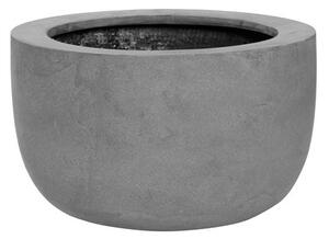 Pottery Pots Venkovní květináč kulatý Sunny M, Grey (barva šedá), kolekce Natural, kompozit Fiberstone, průměr 33 cm x v 20 cm, objem cca 14 l
