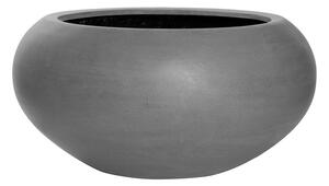 Pottery Pots Venkovní květináč kulatý Cora M, Grey (barva šedá), kolekce Natural, kompozit Fiberstone, průměr 70 cm x v 36,5 cm, objem cca 113 l