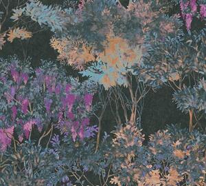 A.S. Création | Vliesová tapeta na zeď AP Arcade 39173-1 | 0,53 x 10,05 m | tyrkysová, modrá, fialová, černá, oranžová, vining ivy