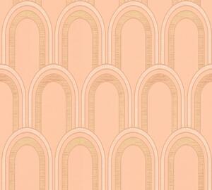 A.S. Création | Vliesová tapeta na zeď AP Arcade 39176-1 | 0,53 x 10,05 m | zlatá, béžová, oranžová, meruňková