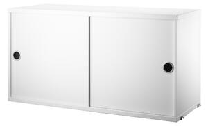 STRING Skříňka Cabinet with Sliding Doors, White