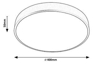 RABALUX 3314 Tesia stropní svítidlo LED D400mm 36W/2600lm 3000K matná černá, bílá