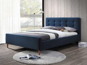 Modrá čalouněná postel PINKO 160 x 200 cm