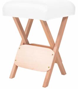 Skládací masážní stolička s 12 cm silným sedákem bílá 110148