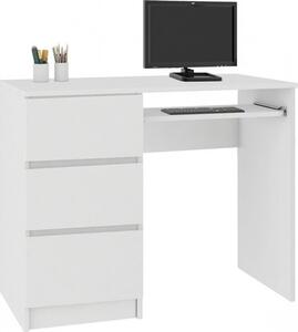 Počítačový stůl A-6 levá bílá