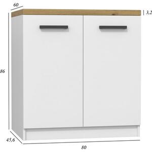 Kuchyňská skříňka s pracovní plochou 80 cm - bílá/dub artisan