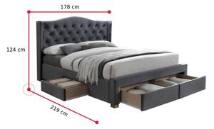 Čalouněná postel CADERA Velvet II, 160x200, bluvel 14