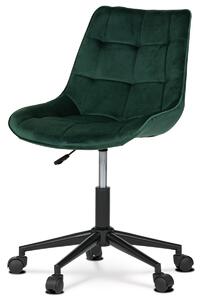 Pracovní židle KA-J401 GRN4 sametová látka zelená, kov černý lak