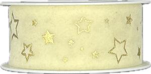 Vánoční stuha sametová VELUTTO STARS smetanová 25mm x 2m(9,-Kč/m)