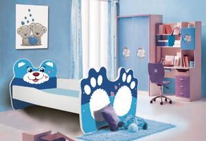 Dětská postel BEARO + matrace, 140x70, modrá