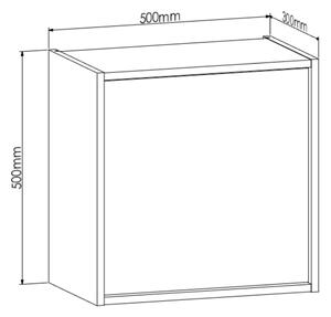 Strama Erin skříňka 50x30x50 cm boční závěsné bílá-dub 26.200.77