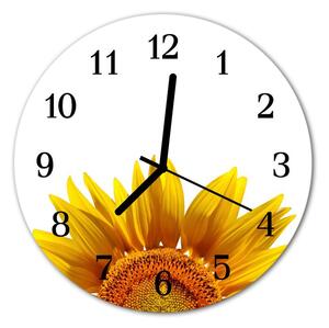 Nástenné skleněné hodiny květina fi 30 cm