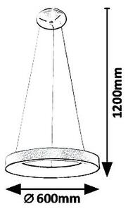 Rabalux 5054 Carmella závěsné LED svítidlo 600mm 50W / 3350lm 4000K IP20 bílá / zlatá