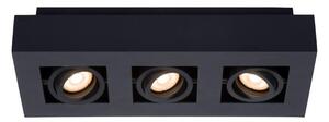 Lucide 09119/16/30 XIRAX stropní bodové stmívatelné svítidlo 3xGU10 / 5W LED černá