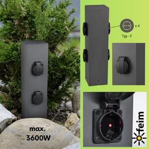 9964-42 TRIO GARDEN SOCKET vnější zásuvkový zahradní sloupek se 4 zásuvkami max.3600W antracit