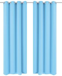 Zatemňovací závěsy s kovovými oky, 2 ks, 135x175 cm, tyrkysová 132207