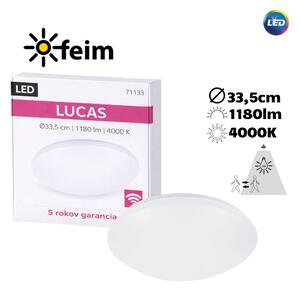 RABALUX 71133 Lucas stropní svítidlo se senzorem LED D335mm 18W/1180lm 4000K IP44 bílá