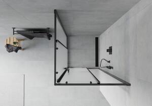 Mexen Rio čtvercový sprchový kout 70 x 70 cm, Vzor jinovatky, Černá