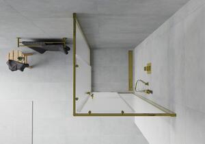 Mexen Rio čtvercový sprchový kout 80 x 80 cm, Vzor jinovatky, Zlatá