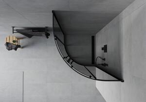 Mexen Rio půlkruhový sprchový kout 90 x 90 cm, Grafitově černá, Černá