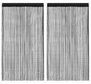 Provázkové záclony, 2 ks, 100x250 cm, černá 132400
