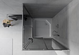 Mexen Rio čtvercový sprchový kout 90 x 90 cm, Grafitově černá, Chromovaná + sprchová vanička Rio, Bí
