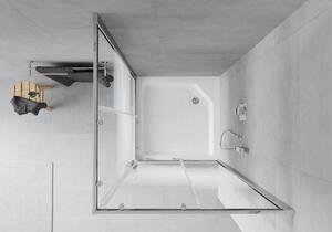 Mexen Rio čtvercový sprchový kout 90 x 90 cm, Pruhy, Chromovaná + sprchová vanička Rio, Bílá